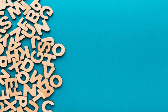 Splatter of wooden letters
